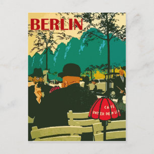 Café-Restaurant in der Straße von Berlin Postkarte