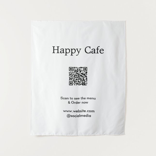 Cafe Restaurant Scan zu sehen Menü Bestellung QR H Wandteppich (Vorderseite)