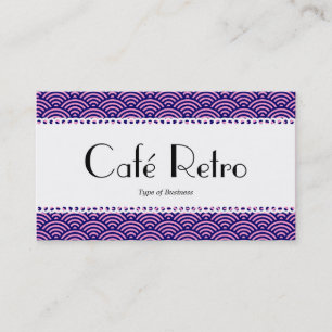 Café Retro (geschweift) - Fischschuppenmuster Visitenkarte
