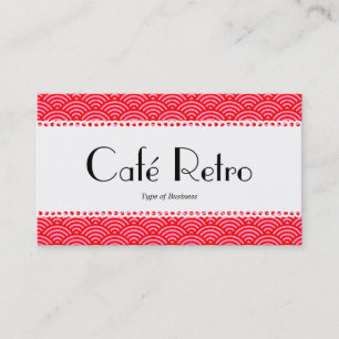 Café Retro (geschweift) - Fischschuppenmuster Visitenkarte