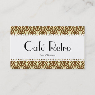 Café Retro (geschweift) - Fischschuppenmuster Visitenkarte