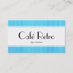 Café Retro (Scalloped) - Blauer gestrichene Textur Visitenkarte