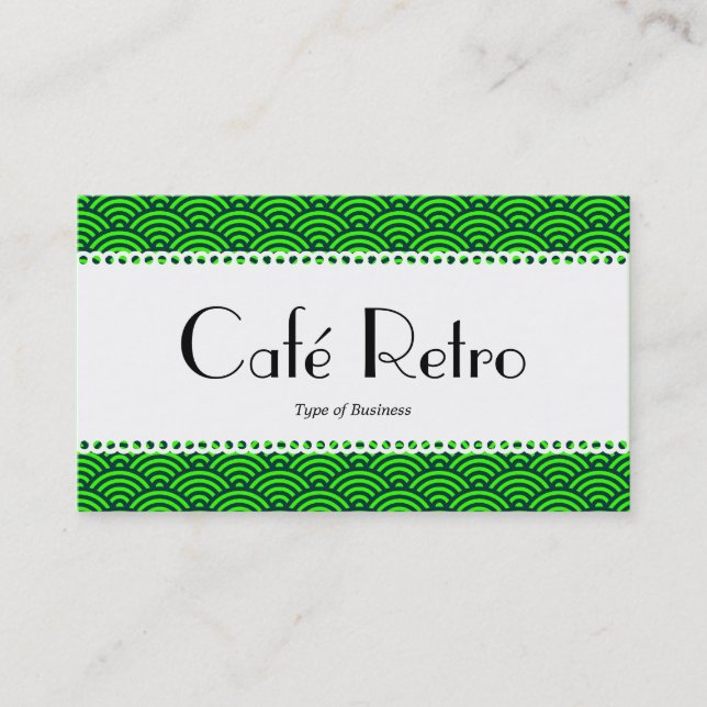 Café Retro (Scalloped) - Muster für Fischfang Visitenkarte (Vorderseite)