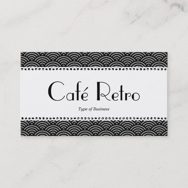 Café Retro (Scalloped) - Muster für Fischfang Visitenkarte (Vorderseite)