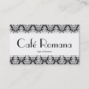 Café Romana (Scallope) Weißer Damast Visitenkarte