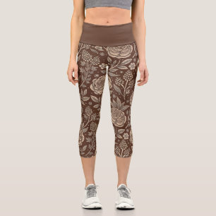 Café Rose Wild florales Muster Capri Leggings