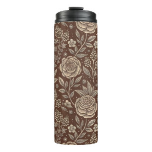 Café Rose Wild florales Muster Thermosbecher