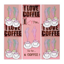 Cafe Schild Kaffeeliebhaber mit rosa Triptychon