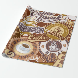 Café-Schild Vintage Geschenkpapier
