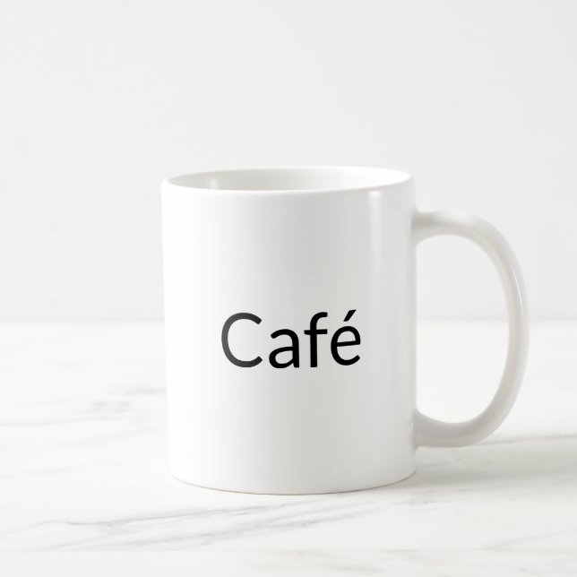 Café, schwarze Buchstaben weiß Kaffeetasse (Rechts)