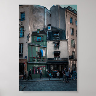 Cafe Street View in Paris Poster