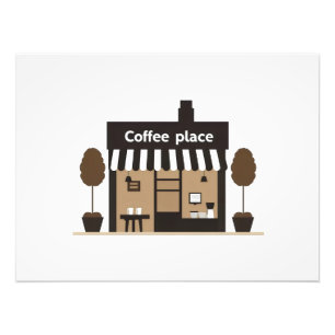 Café Süßes Gebäude Fotodruck