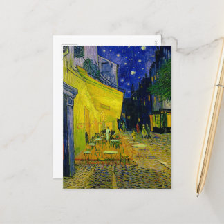 Café Terrace Arles, Place du Forum by van Gogh Feiertagspostkarte