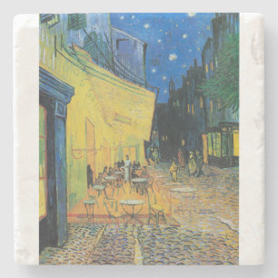 Cafe Terrace at Night 1888 by Vincent van Gogh Steinuntersetzer