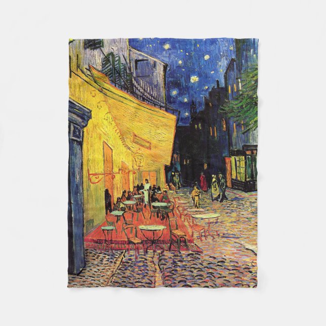 Café Terrace at Night by Vincent van Gogh Fleecedecke (Vorderseite)