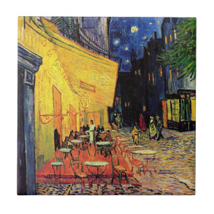 Café Terrace at Night by Vincent van Gogh Fliese