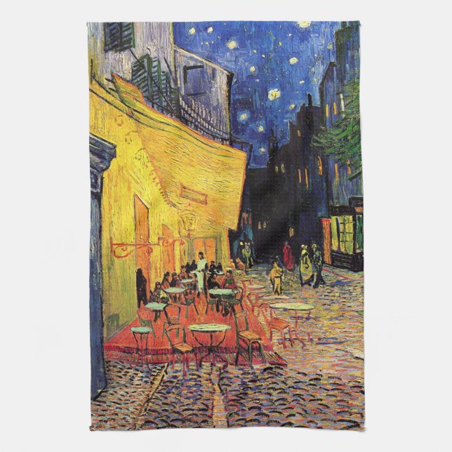 Café Terrace at Night by Vincent van Gogh Küchentuch (Vertikal)