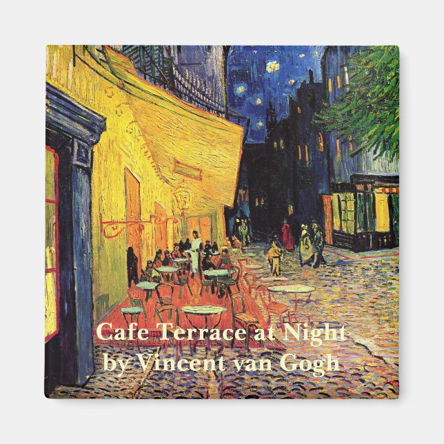 Café Terrace at Night by Vincent van Gogh Magnet (Vorne)