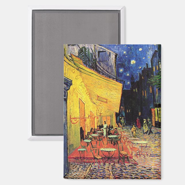 Café Terrace at Night by Vincent van Gogh Magnet (Vorderseite/Rückseite)