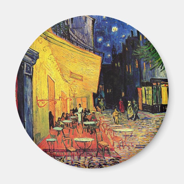 Café Terrace at Night by Vincent van Gogh Magnet (Vorne)