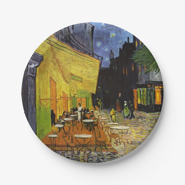 Café Terrace at Night Van Gogh Pappteller (Vorderseite)