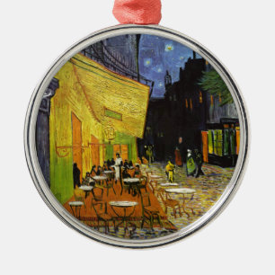 Café Terrace at Night Van Gogh Silbernes Ornament