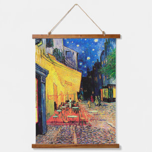 Cafe Terrace at Night, Vincent van Gogh Wandteppich Mit Holzrahmen