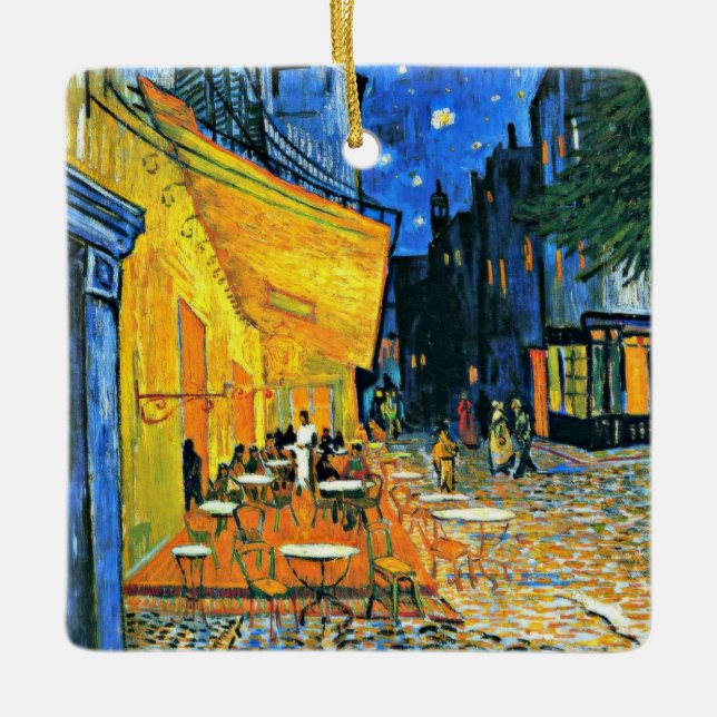Cafe Terrace fine art painting by Vincent van Gogh Keramikornament (Vorderseite)