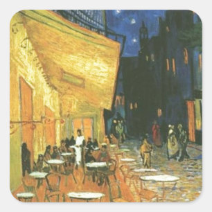 Cafe Terrace - Vincent van Gogh Quadratischer Aufkleber