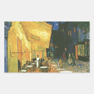 Cafe Terrace - Vincent van Gogh Rechteckiger Aufkleber