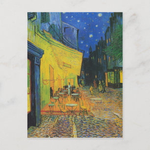 Café-Terrasse-Adressenänderung Van Gogh   Ankündigungspostkarte