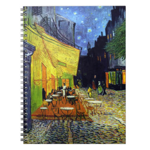 Café Terrasse am Abend bei Vincent Van Gogh Notizblock