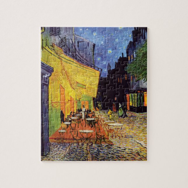 Café Terrasse am Abend bei Vincent Van Gogh Puzzle (Vertikal)