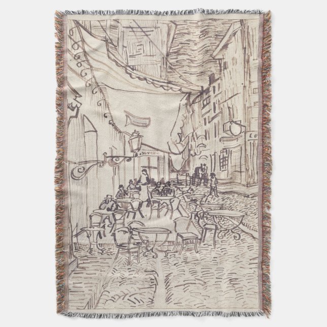 Café Terrasse am Abend, Kunstskizze, Van Gogh Decke (Vorderseite Vertikal)