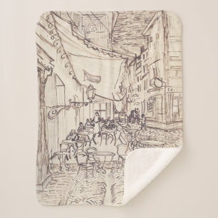 Café Terrasse am Abend, Kunstskizze, Van Gogh Sherpadecke
