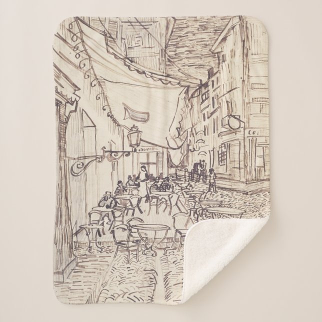 Café Terrasse am Abend, Kunstskizze, Van Gogh Sherpadecke (Vorderseite)