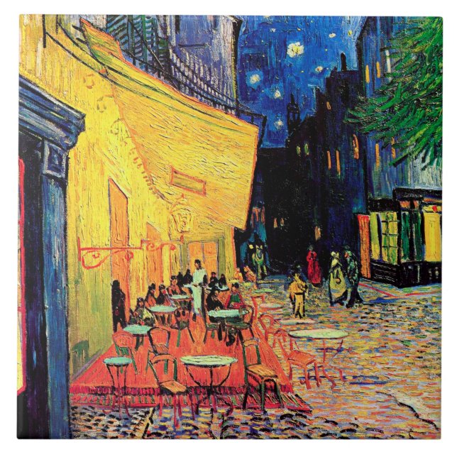 Café Terrasse am Abend, Vincent van Gogh Fliese (Vorderseite)