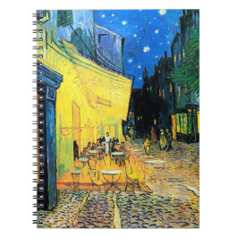 Café Terrasse am Abend Vincent Van Gogh Spirale Notizblock
