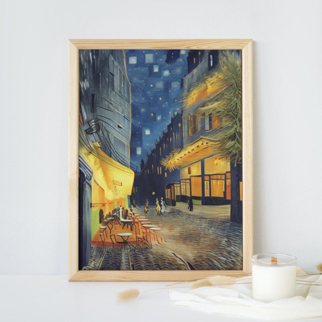 Café Terrasse bei Nacht Der berühmte neue Stil Poster (Von Creator hochgeladen)