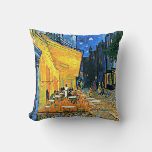 Cafe-Terrasse, Kunstgemälde von Vincent van Gogh Kissen