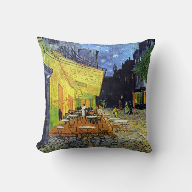 Café-Terrasse nachts durch Vincent van Gogh 1888 Kissen (Vorderseite)