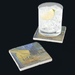 Café Terrasse | Vincent van Gogh Steinuntersetzer<br><div class="desc">Cafe Terrace at Night (1888) von Vincent van Gogh ist eine helle und ikonische Darstellung eines gemütlichen Cafés im Freien in Arles, Frankreich, unter einem Sternenhimmel des Abends. Das lebhafte gelbe Glühen des Cafés kontrastiert wunderbar mit dem tiefblauen Blau der Nacht und schafft ein warmes, einladendes Ambiente. Van Gogh’s ausdrucksvolle...</div>