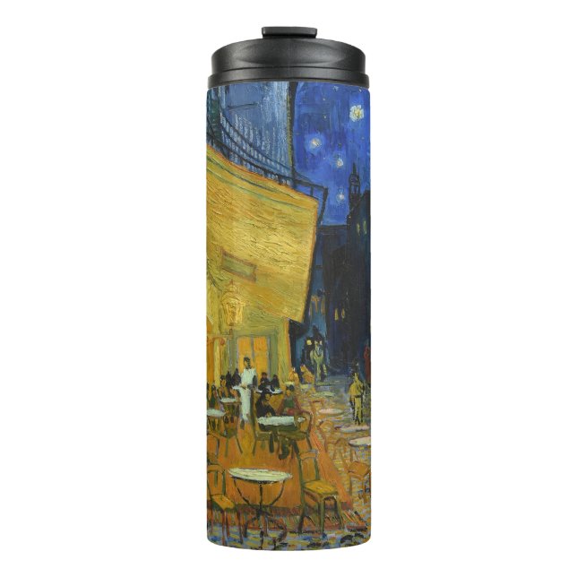 Café Terrasse von Vincent Van Gogh Thermosbecher (Vorderseite)