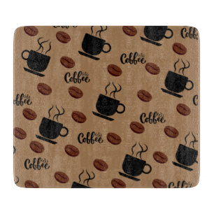 Café Themed Coffee Kitchen Cutting Board Schneidebrett