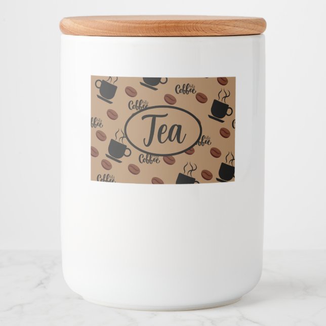 Café Themed Coffee Küche Kanister für Teebehandlun Lebensmitteletikett (Vorderseite)