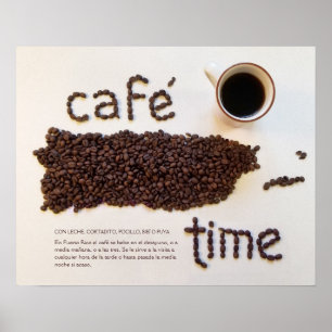 Café Time Puerto Rico Kaffeebohnen Fotografie Poster