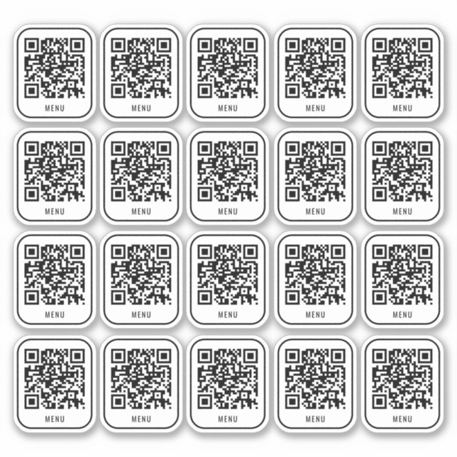 Cafe-Tisch-QR-Code-Aufkleber | Digitales Menü Scan Aufkleber (Vorderseite)
