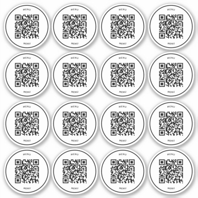Cafe-Tisch-QR-Code-Aufkleber | Digitales Menü Scan Aufkleber (Vorderseite)