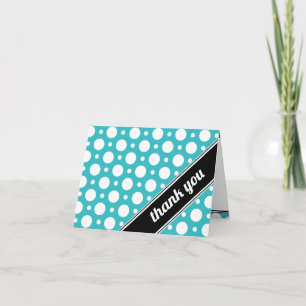 Cafe Turquoise Assorted Polka Dot Danke Karte