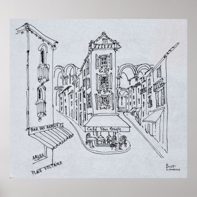 Cafe Van Gogh, Place Voltaire, Arles, Frankreich Poster (Vorne)
